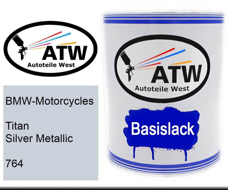 BMW-Motorcycles, Titan Silver Metallic, 764: 1L Lackdose, von ATW Autoteile West.